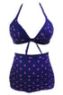 Sexy Anchor Print Navy Retro High Waist 2 Pieces Swimsuit